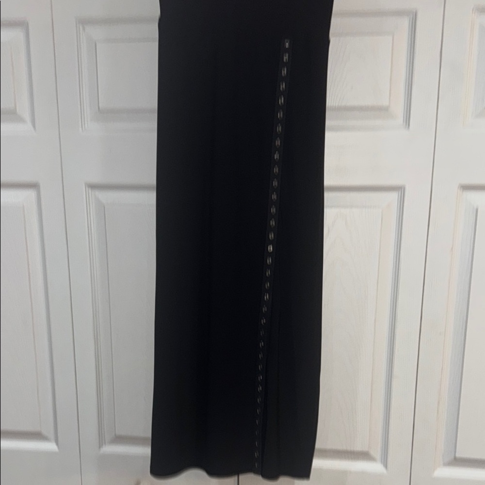Sun Kim  Black Maxi Skirt with Side snap Detailing